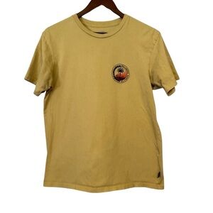 Men's Billabong Palm Tree Sunset Graphic Mustard Yellow T-Shirt